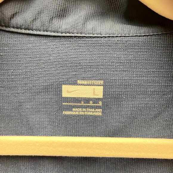 Nike Fit Dri Jacket Mens L Blue White Full Zip Lightweight Athletic Zip Pockets - Picture 3 of 11
